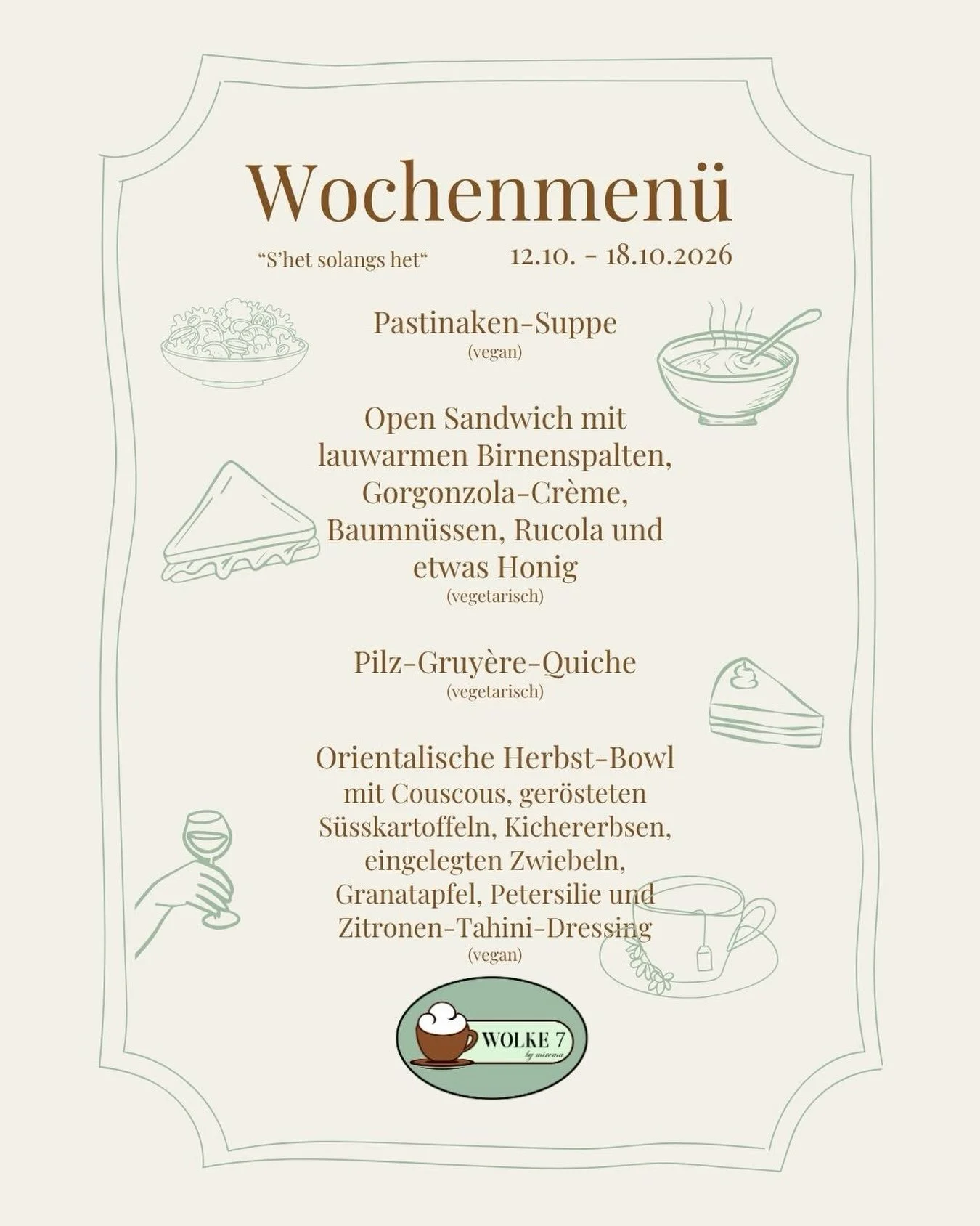 Unser neues Wochenmen&uuml; &hearts;️