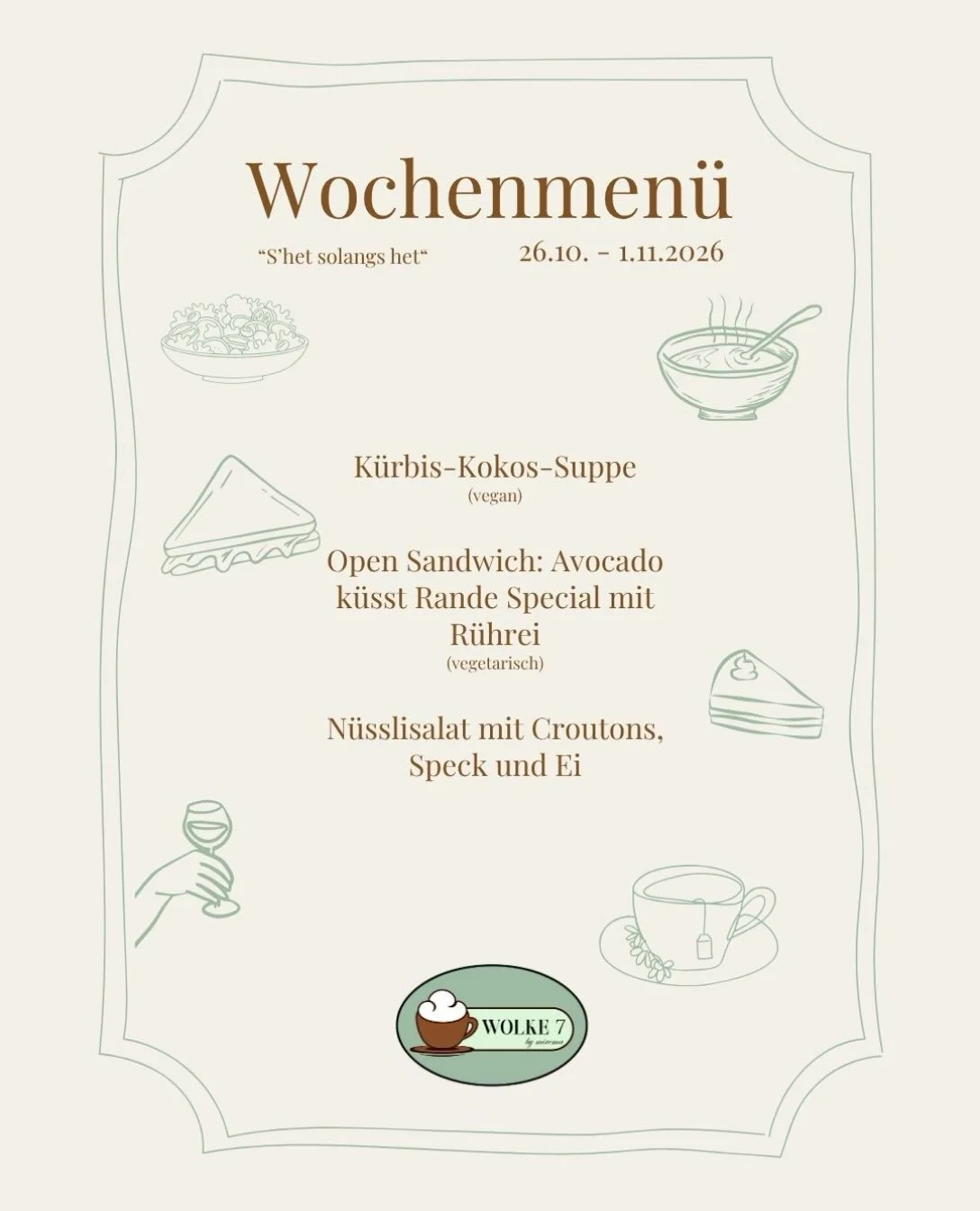 Unser neues Wochenmen&uuml; &hearts;️