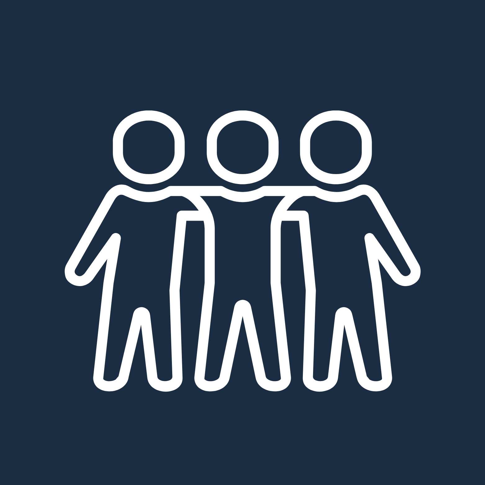 FORM icon – three people with arms around each other symbolizing trust, team alignment, and values-based culture for mission-driven nonprofits and small teams.