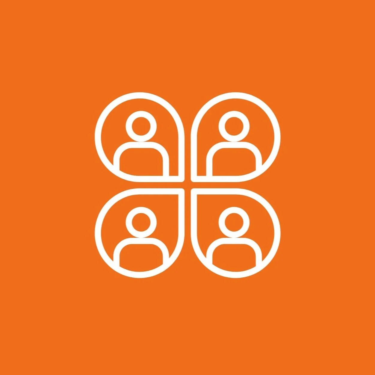 Small but mighty teams icon – four-person grid symbolizing unity, shared responsibility, and the power of aligned teams in small nonprofits and mission-driven organizations.