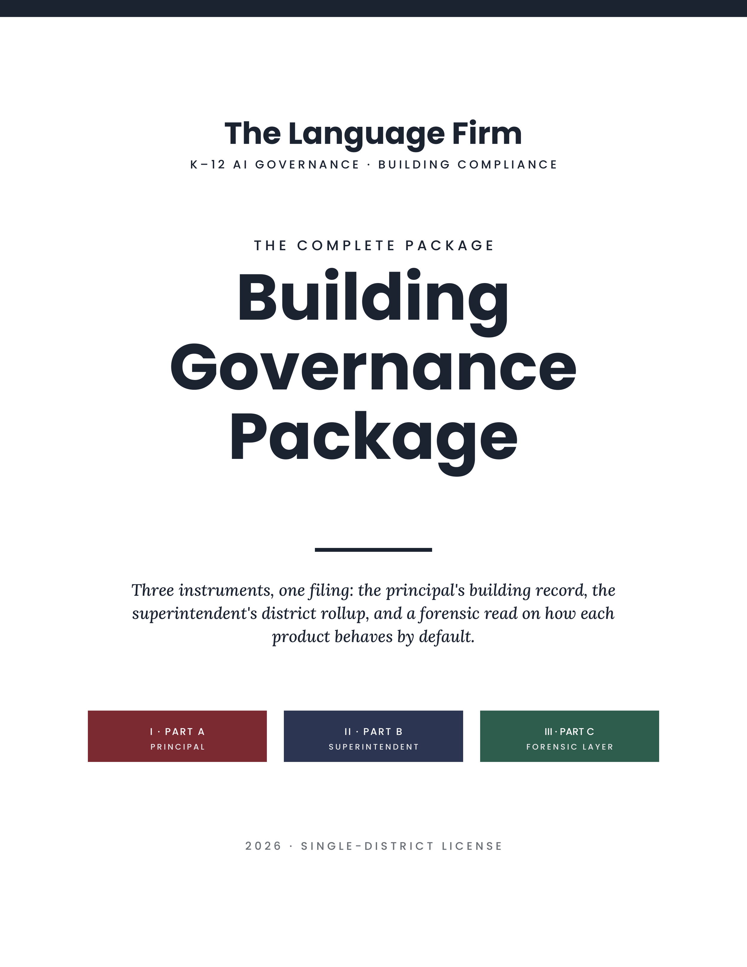 The Building Governance Package - Public School Ed.