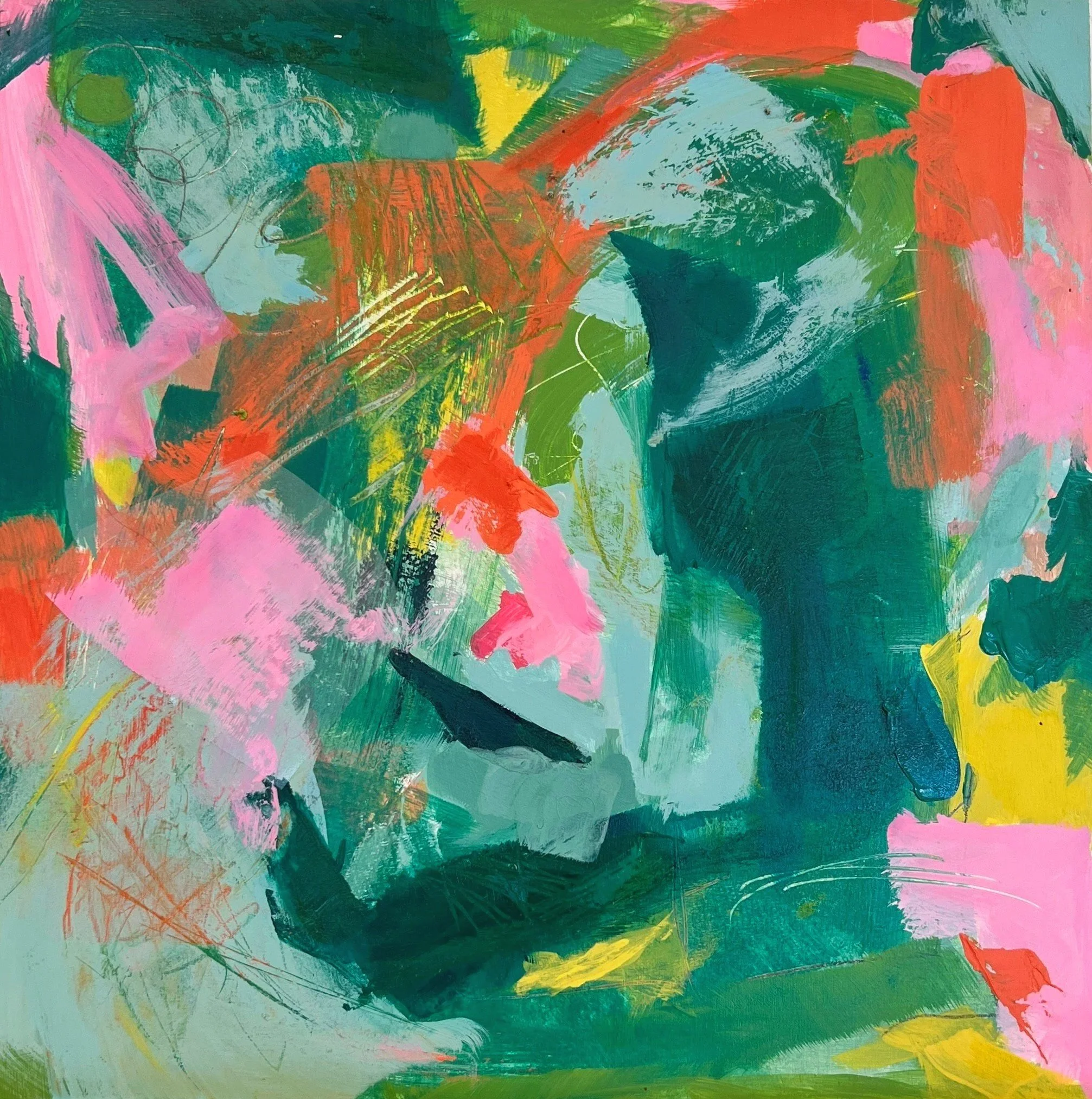 "Garden's Dance", Acrylic, 12" x 12"