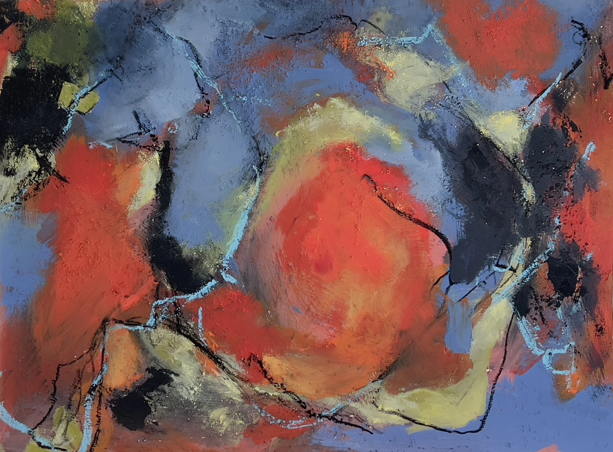 "Ember's Soul", 18" x 24", Acrylic, Oil Stick