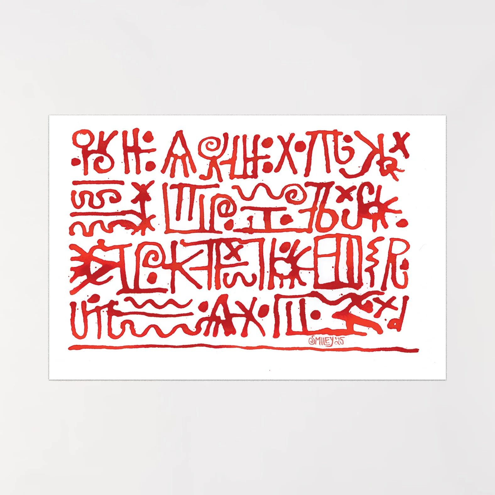 The Opening Paragraph to a Very Important Text / 2025 / acrylic ink on Arches / 12 x 18 inches 