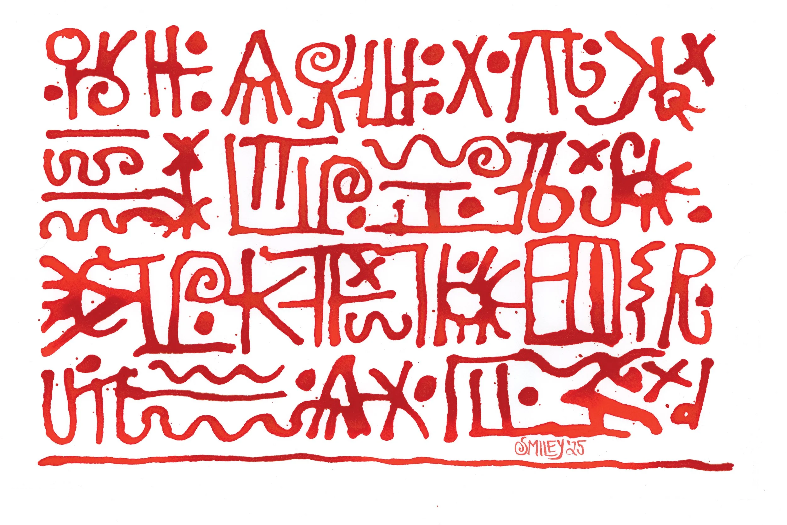 The Opening Paragraph to a Very Important Text / 2025 / acrylic ink on Arches / 12 x 18 inches / $175