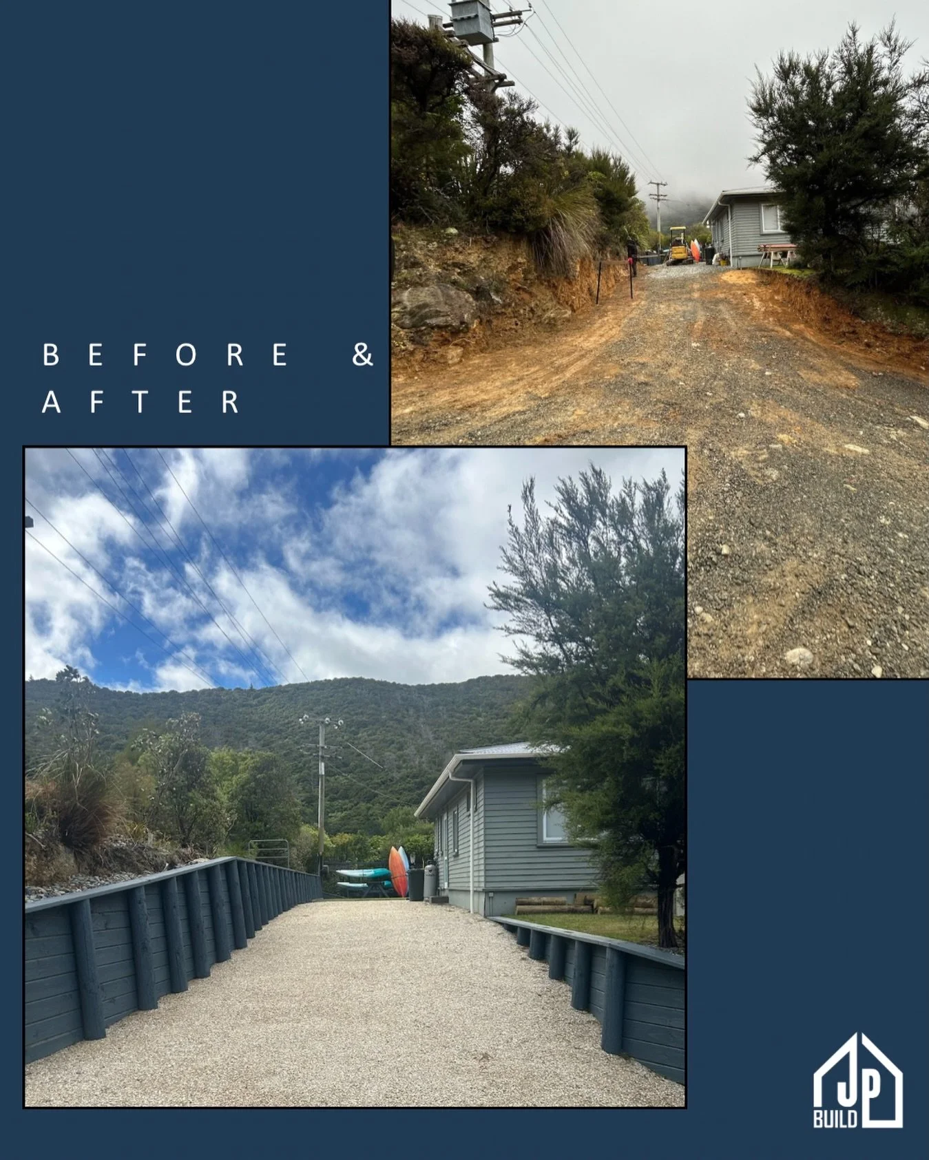 Tidy job from the lads - what a difference! #retainingwall #beforeandafter #nzbuilders