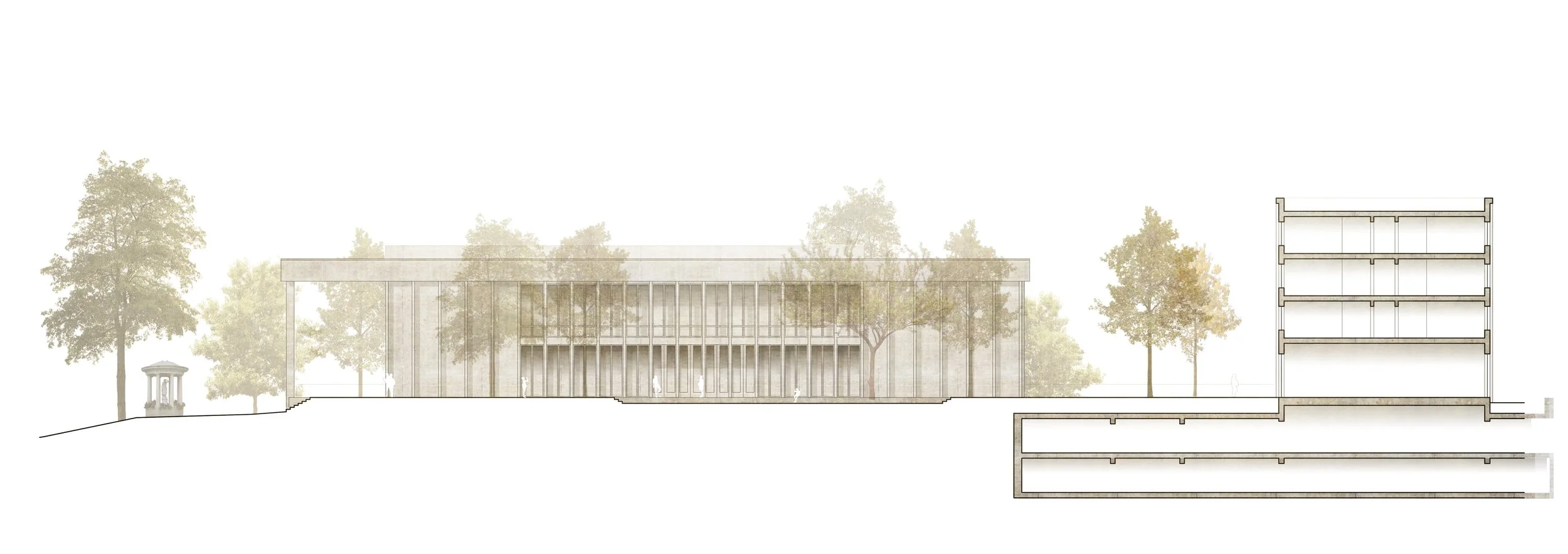 Entwurf für die Neue Mitte in Bad Vilbel, nahe Frankfurt am Kurhaus. funktional, nachhaltig und architektonisch hochwertig