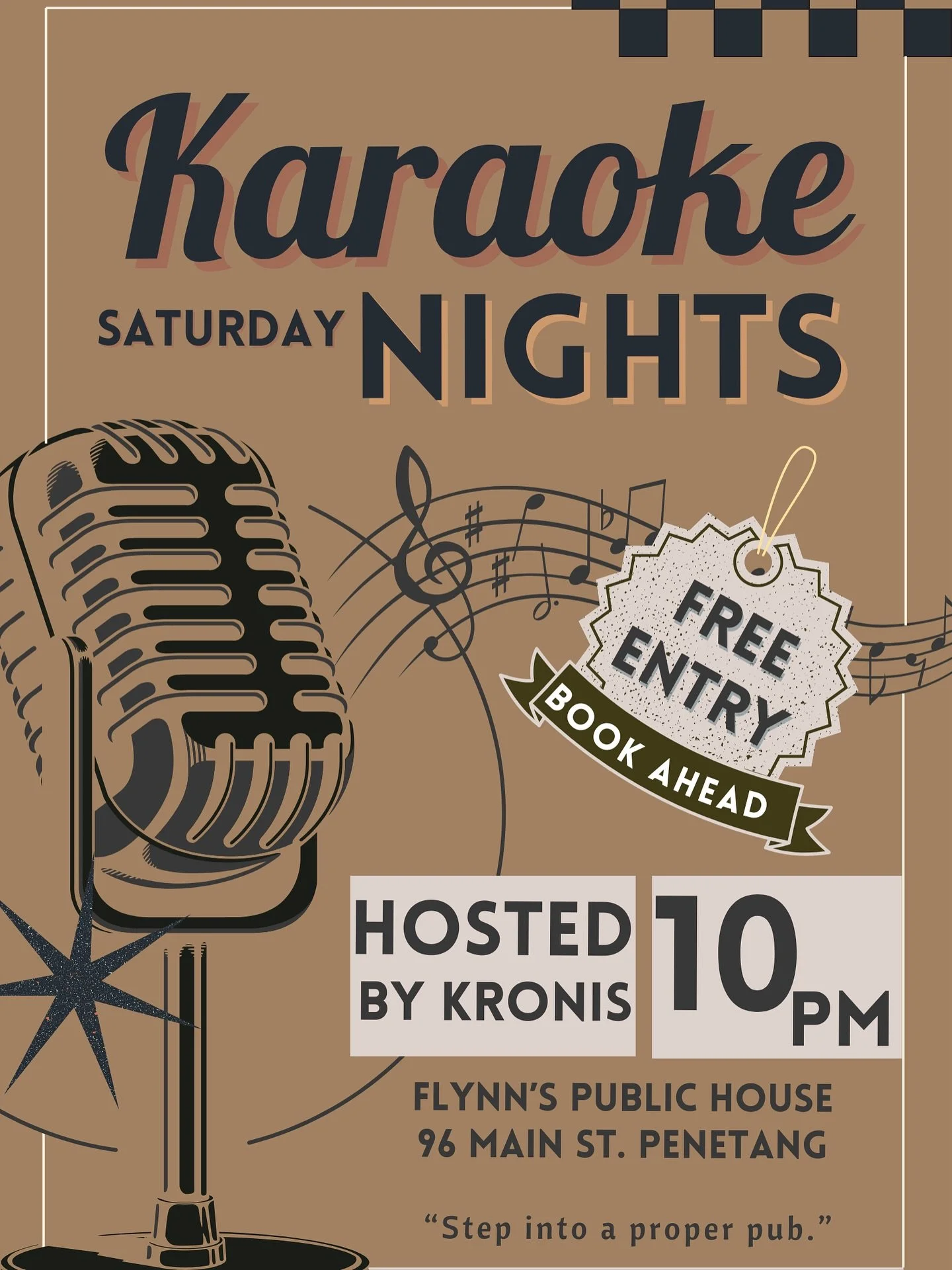 Saturday nights are for singalongs at Flynn&rsquo;s 🎶
10pm&ndash;1:30am&mdash;come early, pick your song, cheer on the brave, and be the vibe.