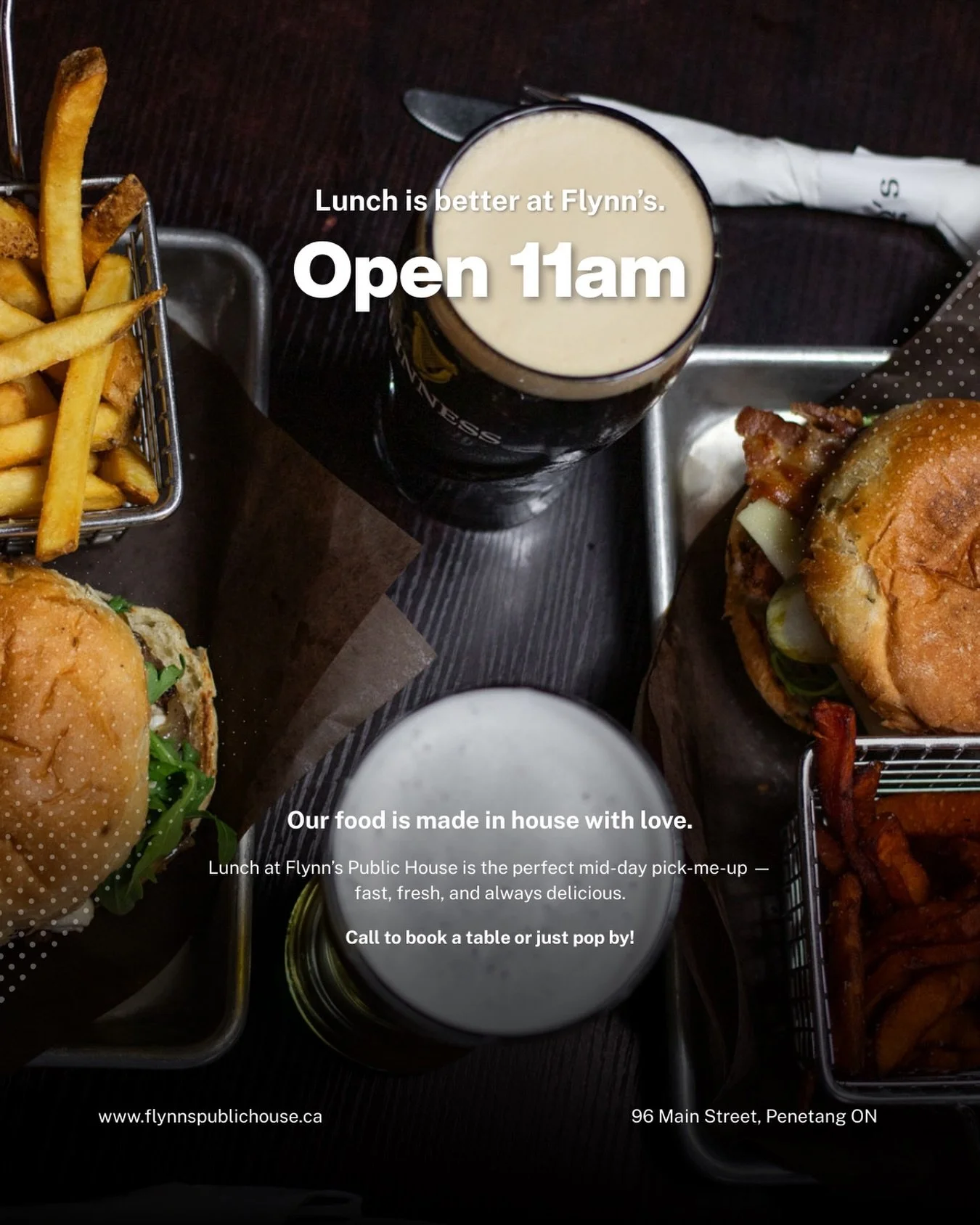 This is your sign to step out for lunch.
Fast, fresh, and made with love &mdash; just the way pub food should be.

Open 11am
📍 Flynn&rsquo;s Public House