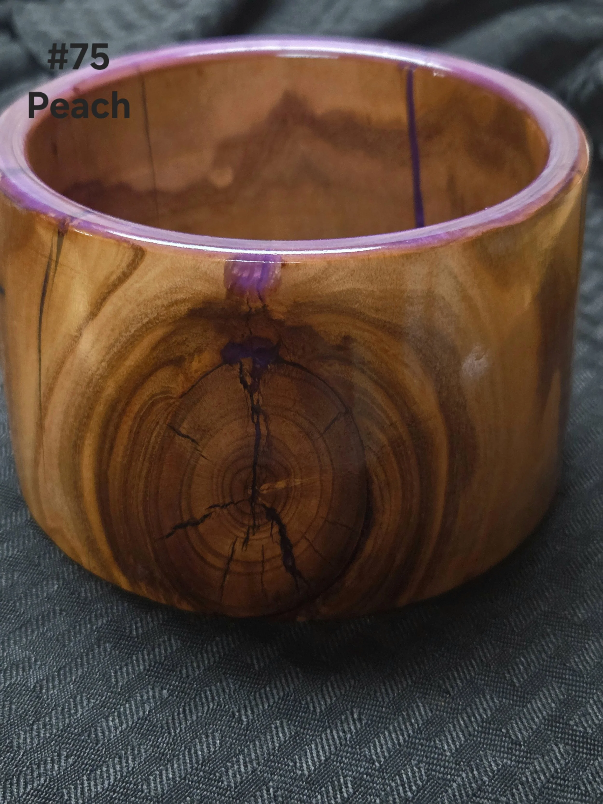 Peach Tree Wood and Resin Bowl