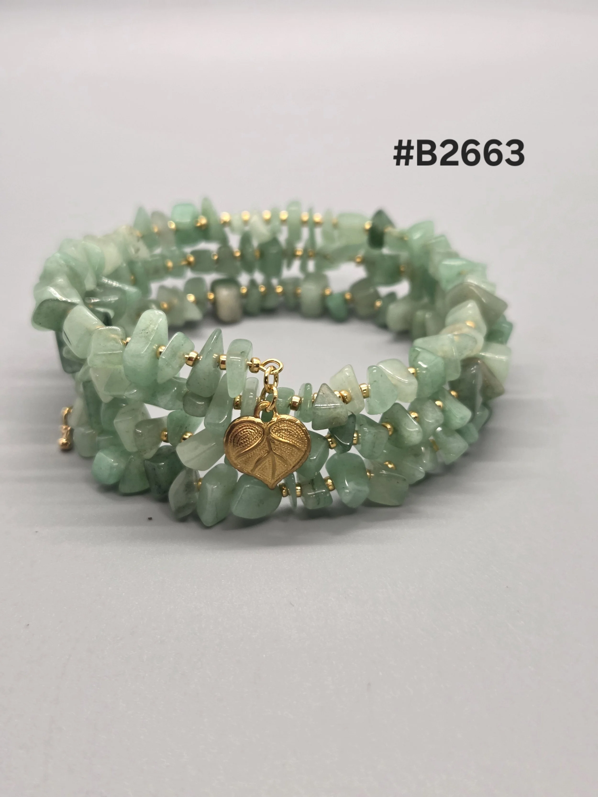 Memory Wire Bracelet - Green Aventurine