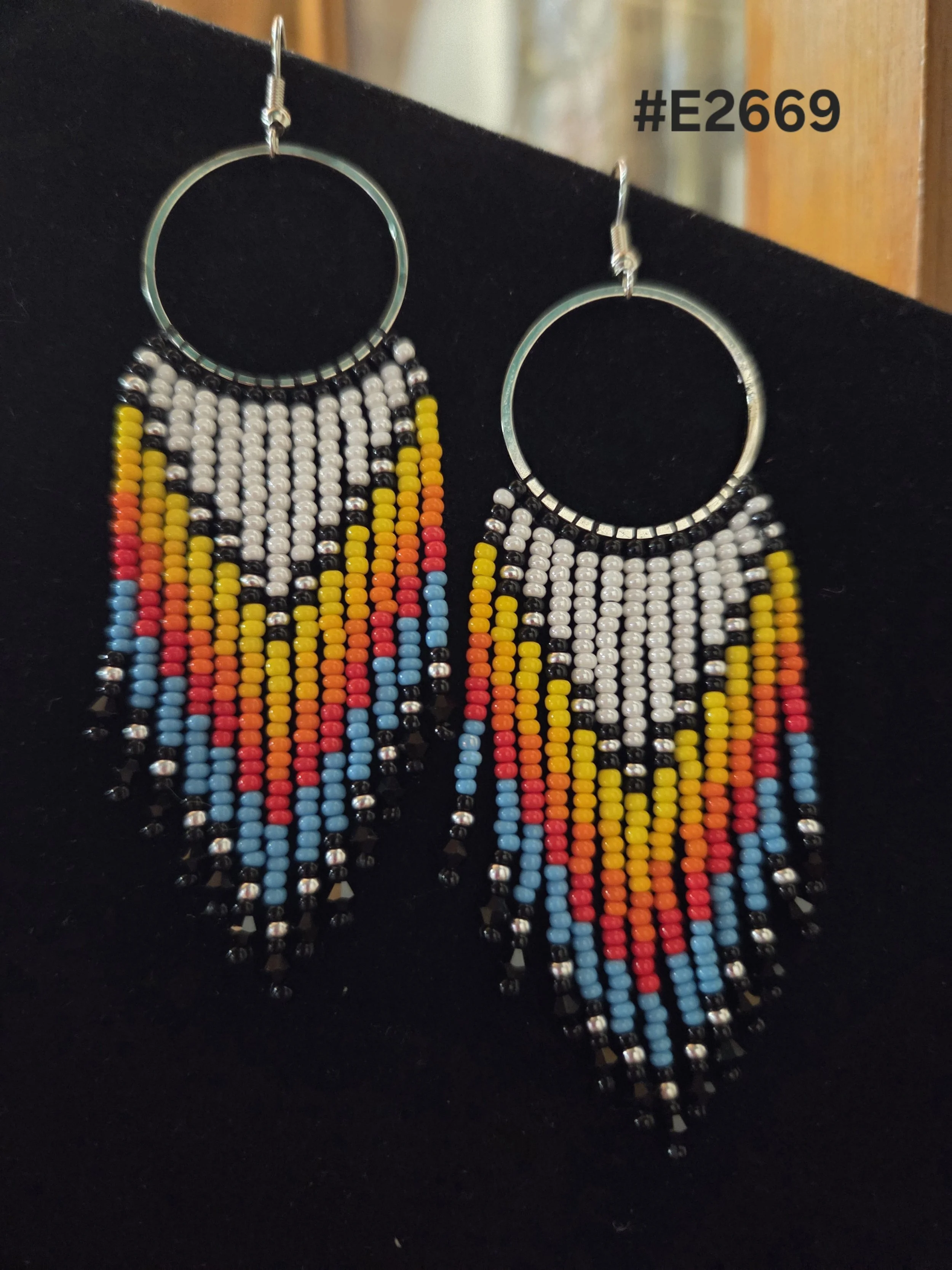 Fringe earrings - Glass Beads