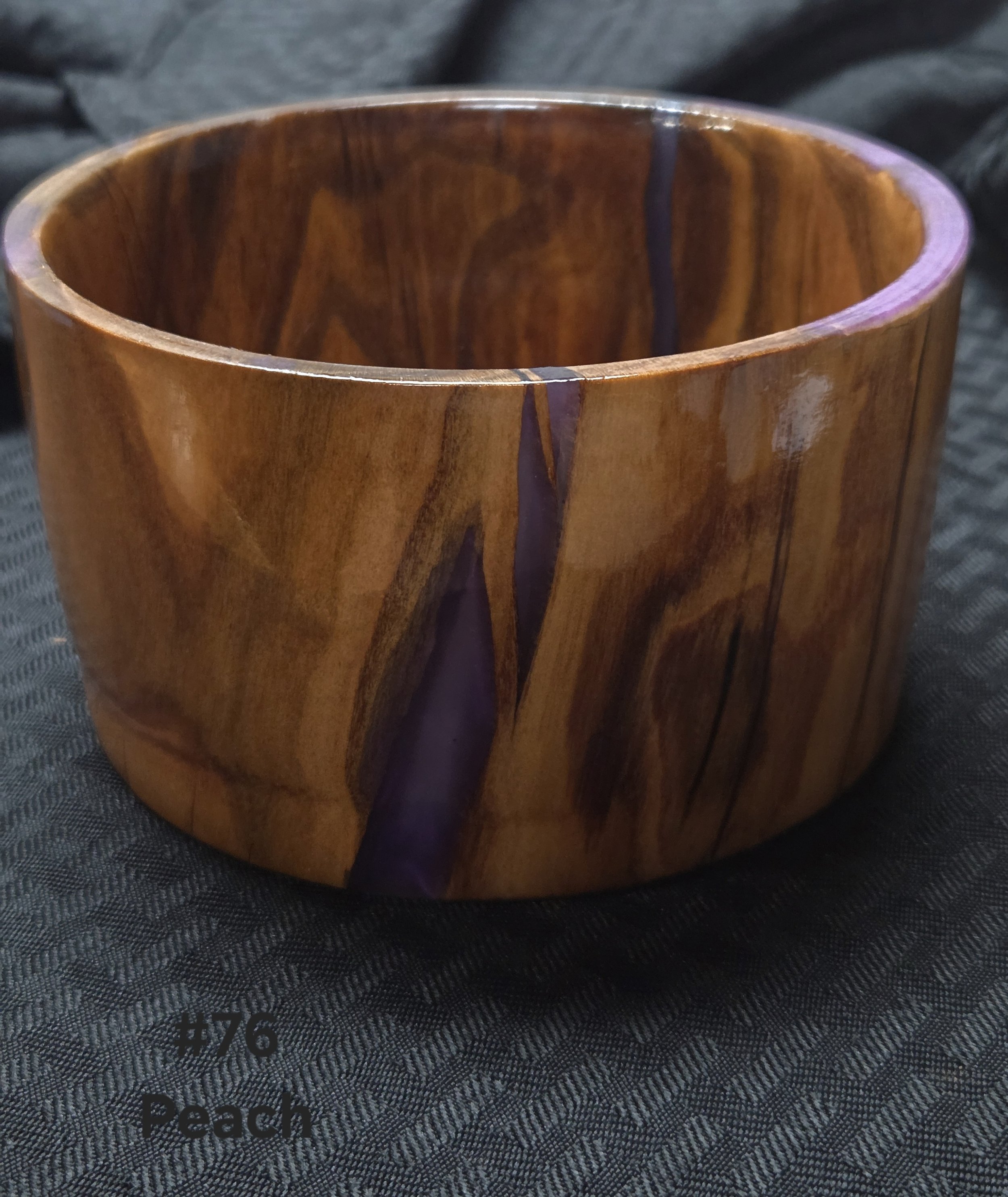 Peach Tree Wood and Resin Bowl