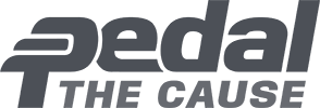 Pedal the Cause logo with bold text 'pedal' and smaller text 'THE CAUSE' underneath.