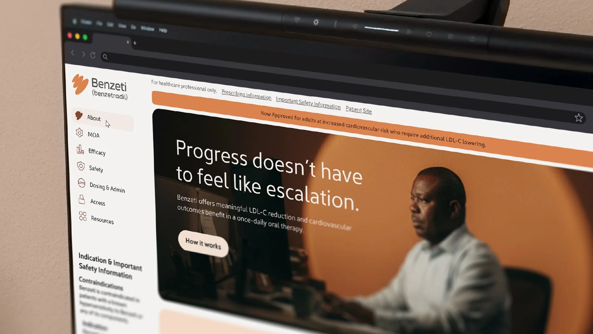 Benzeti desktop website design for patient-facing digital experience