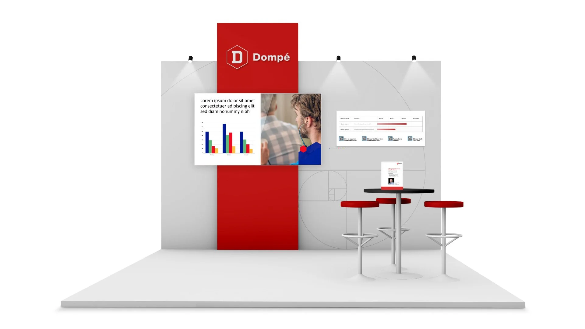 Dompé conference booth mockup