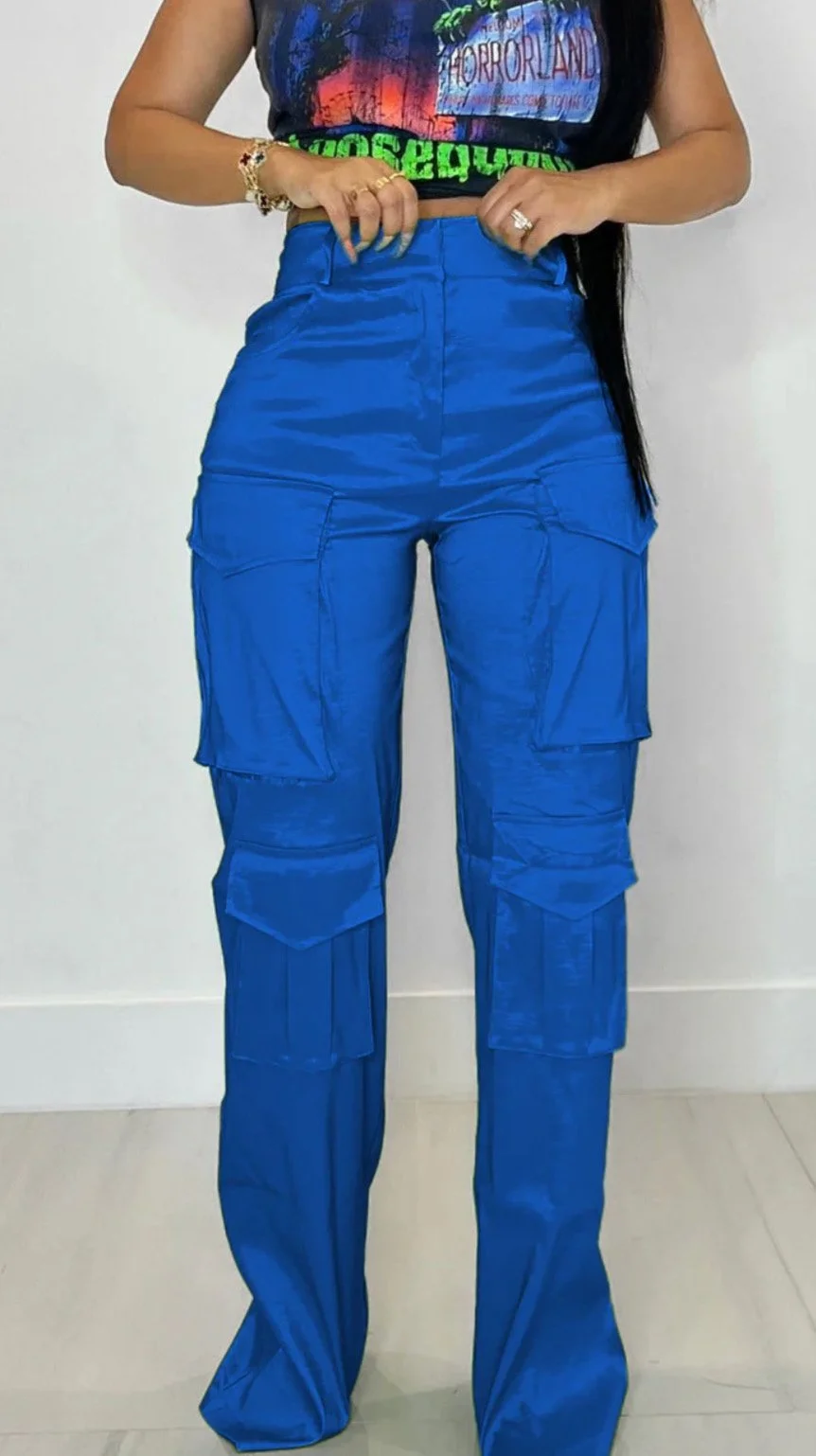 Silk Cargo Pants