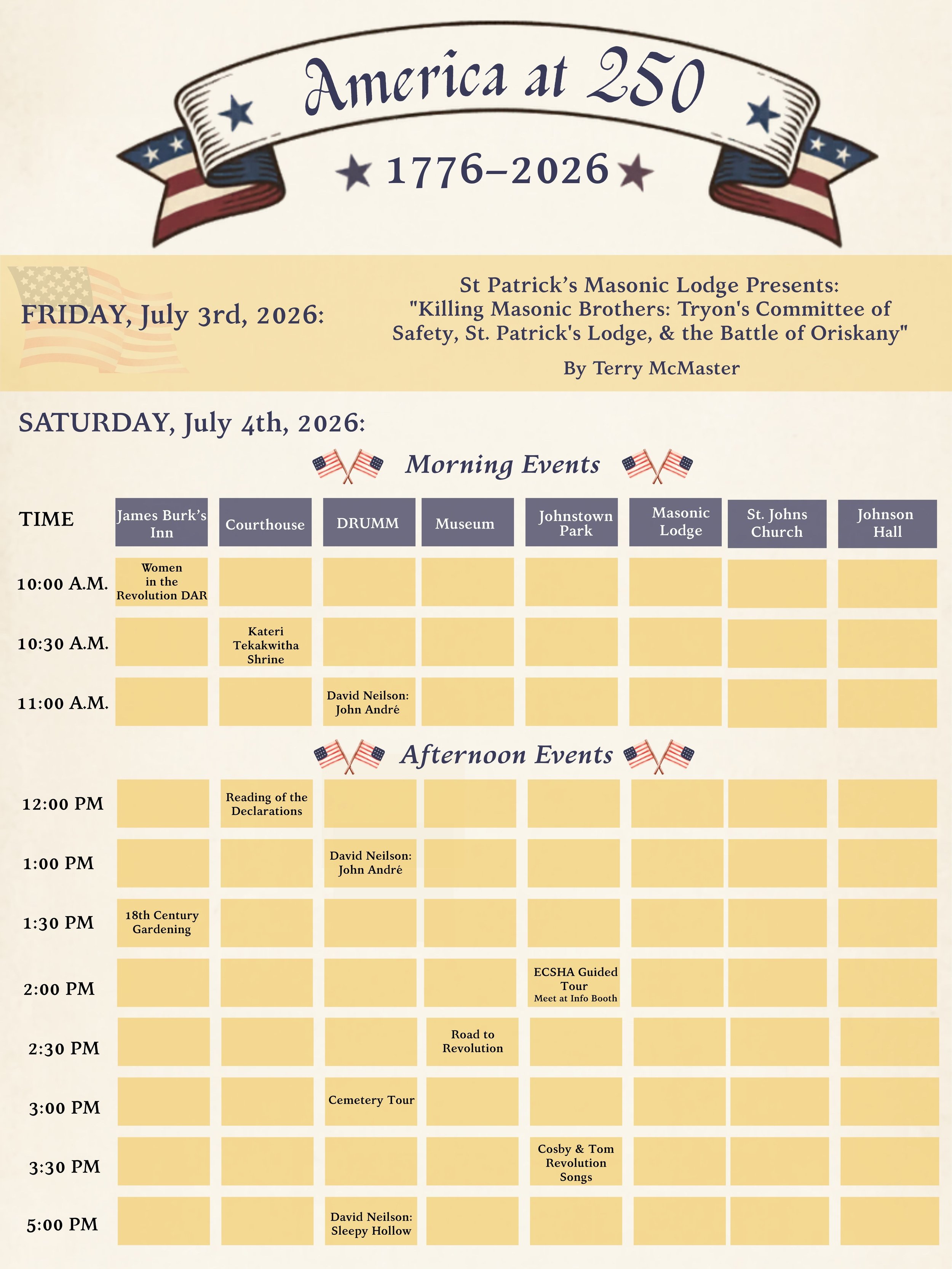 America 250 Celebration Johnstown Historical Society