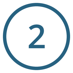 Number two inside a blue circle on a black background.