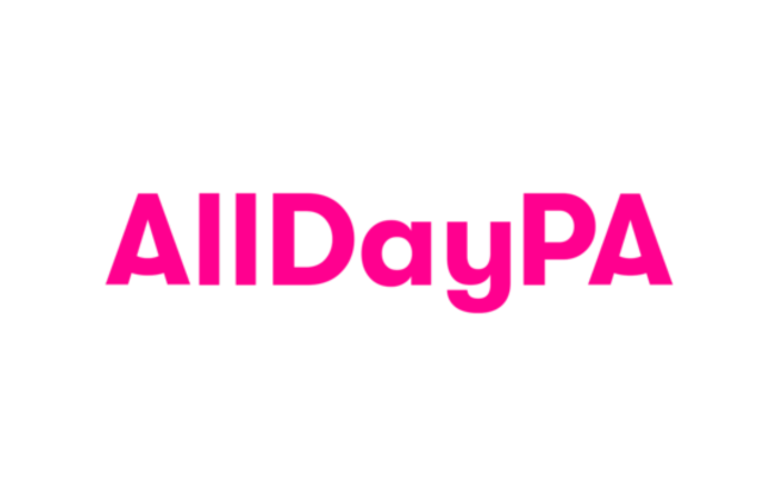Pink text on black background reading 'AllDayPA'