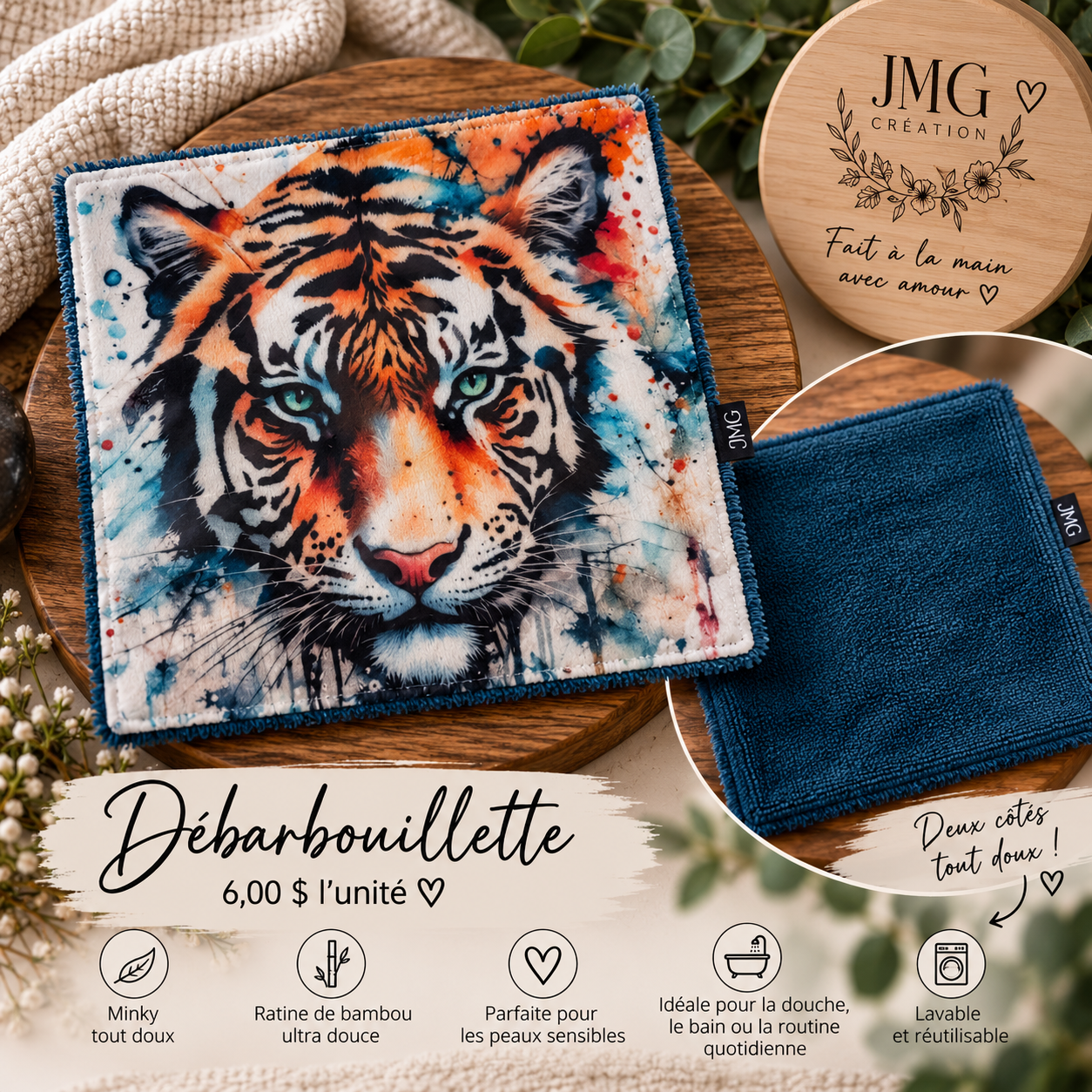 débarbouillette - tigre