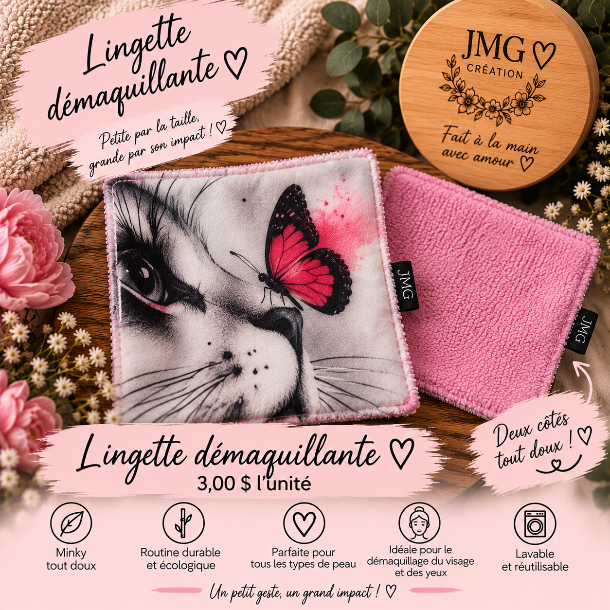 Lingette démaquillante - chat