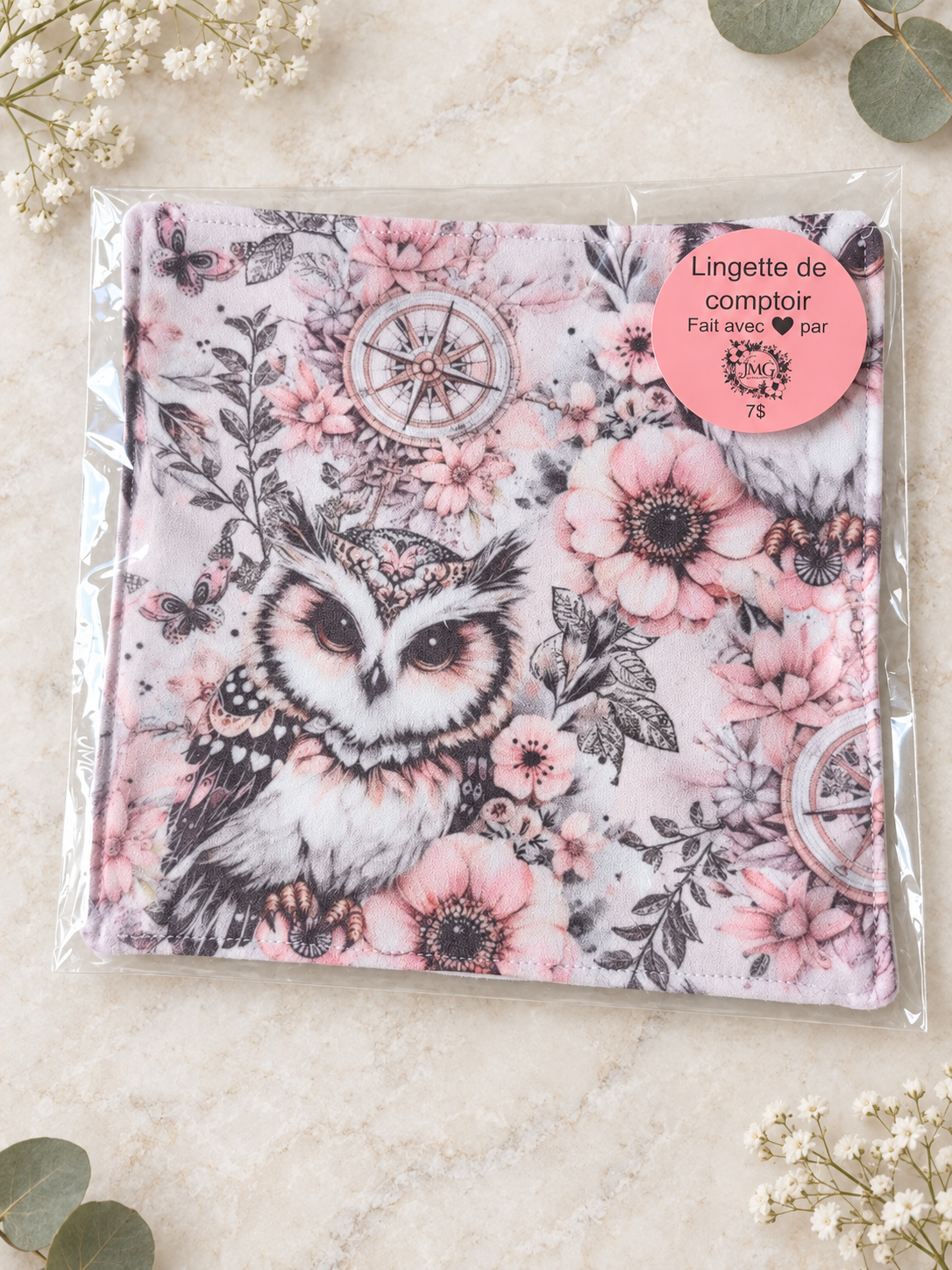 Lingette de comptoir - hibou