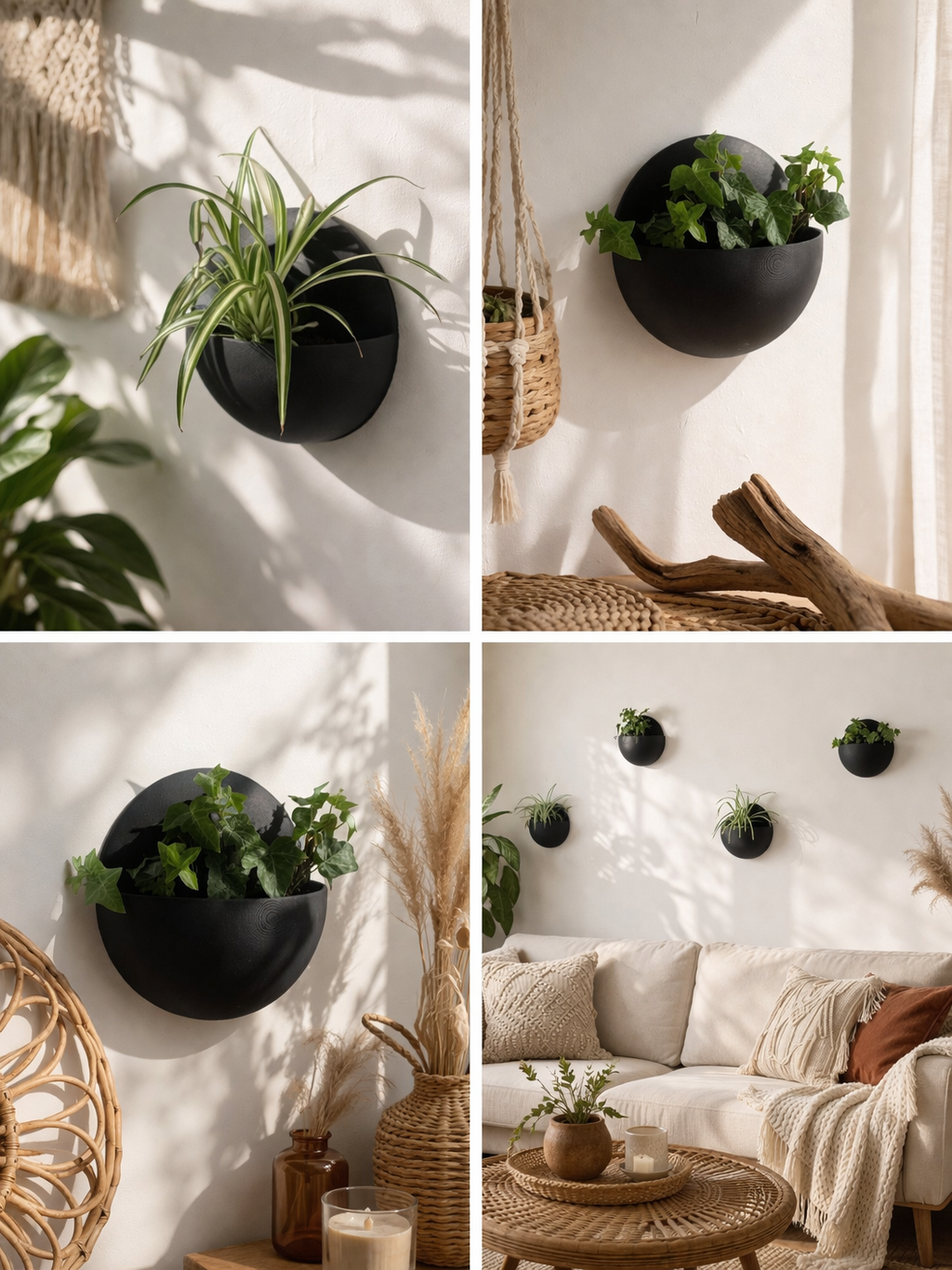 Pot de plante Mureaux - Demi-lune noir (grand)