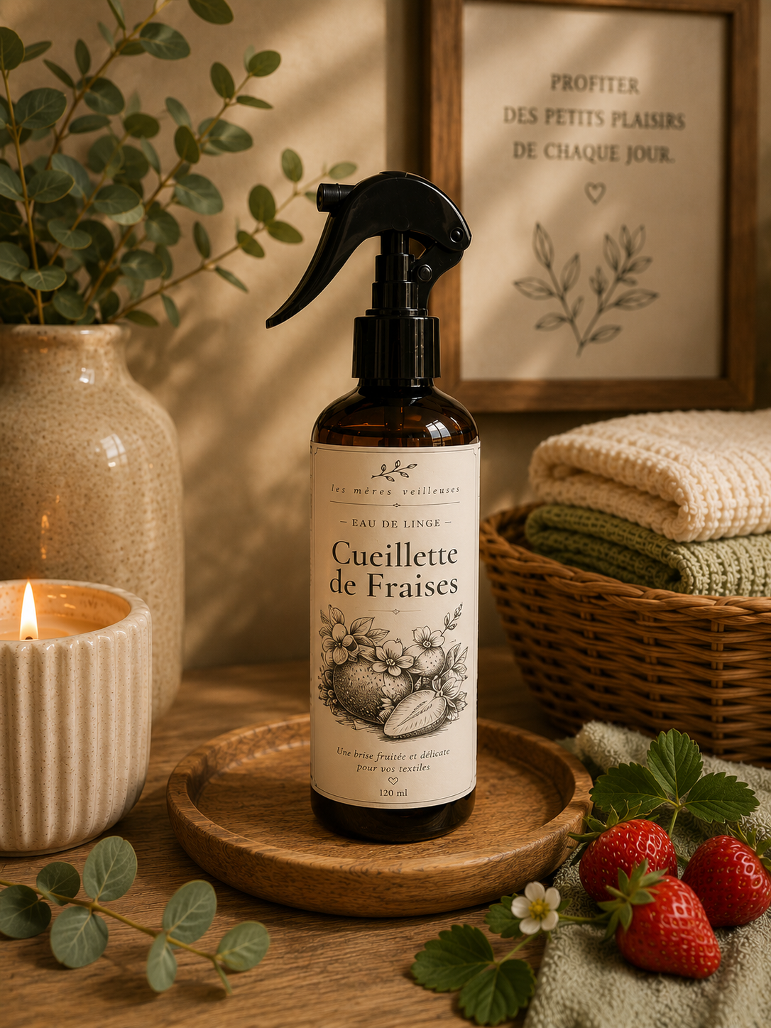 Eau de linge ceuillette de fraise - 300 ml
