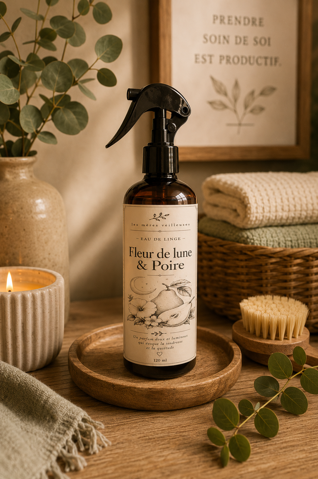 Eau de linge  poire et fleur de lune - 300 ml