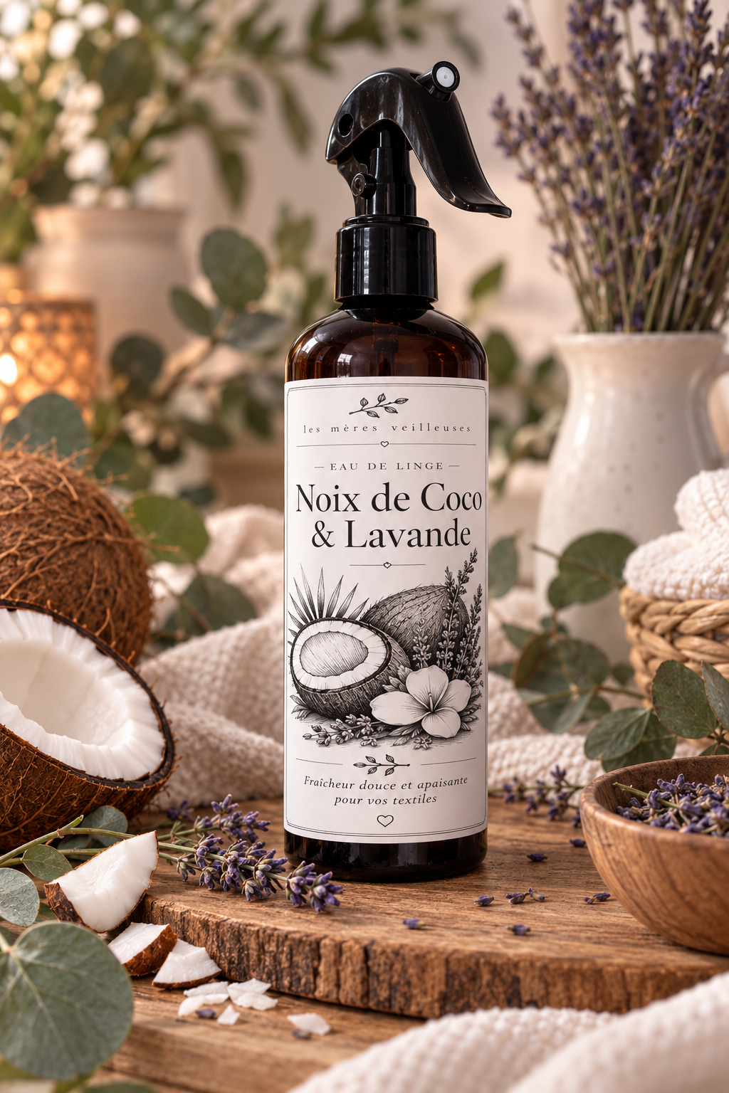 Eau de linge - noix de coco et lavande