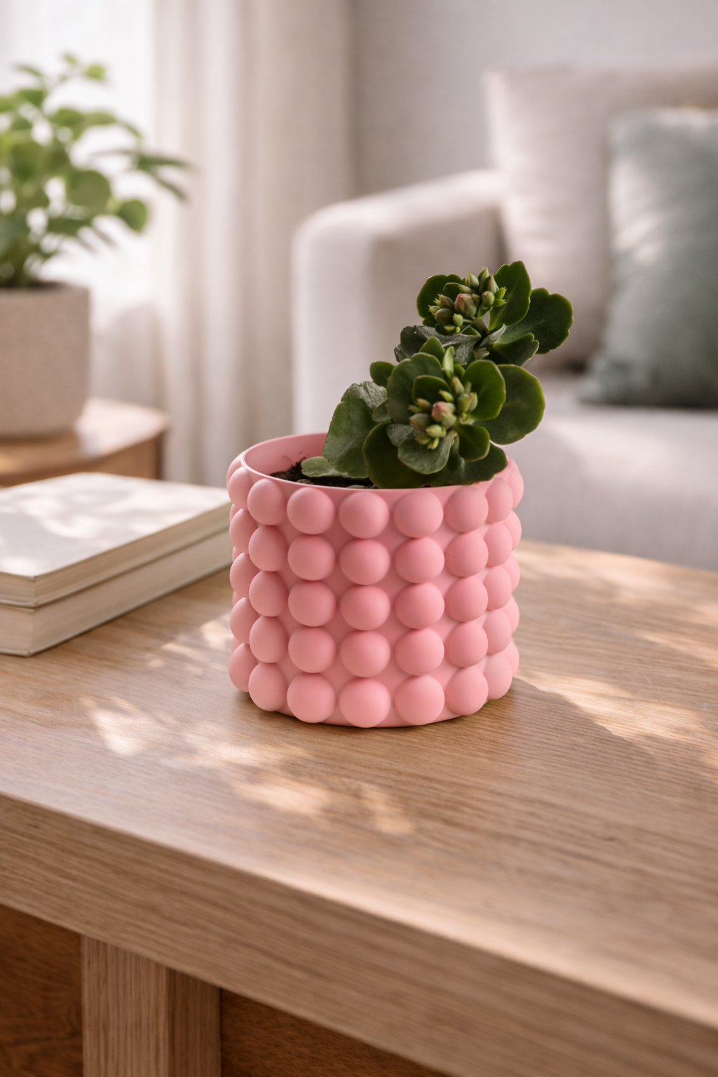 cache pot -  perlé ( rose pâle, petit )