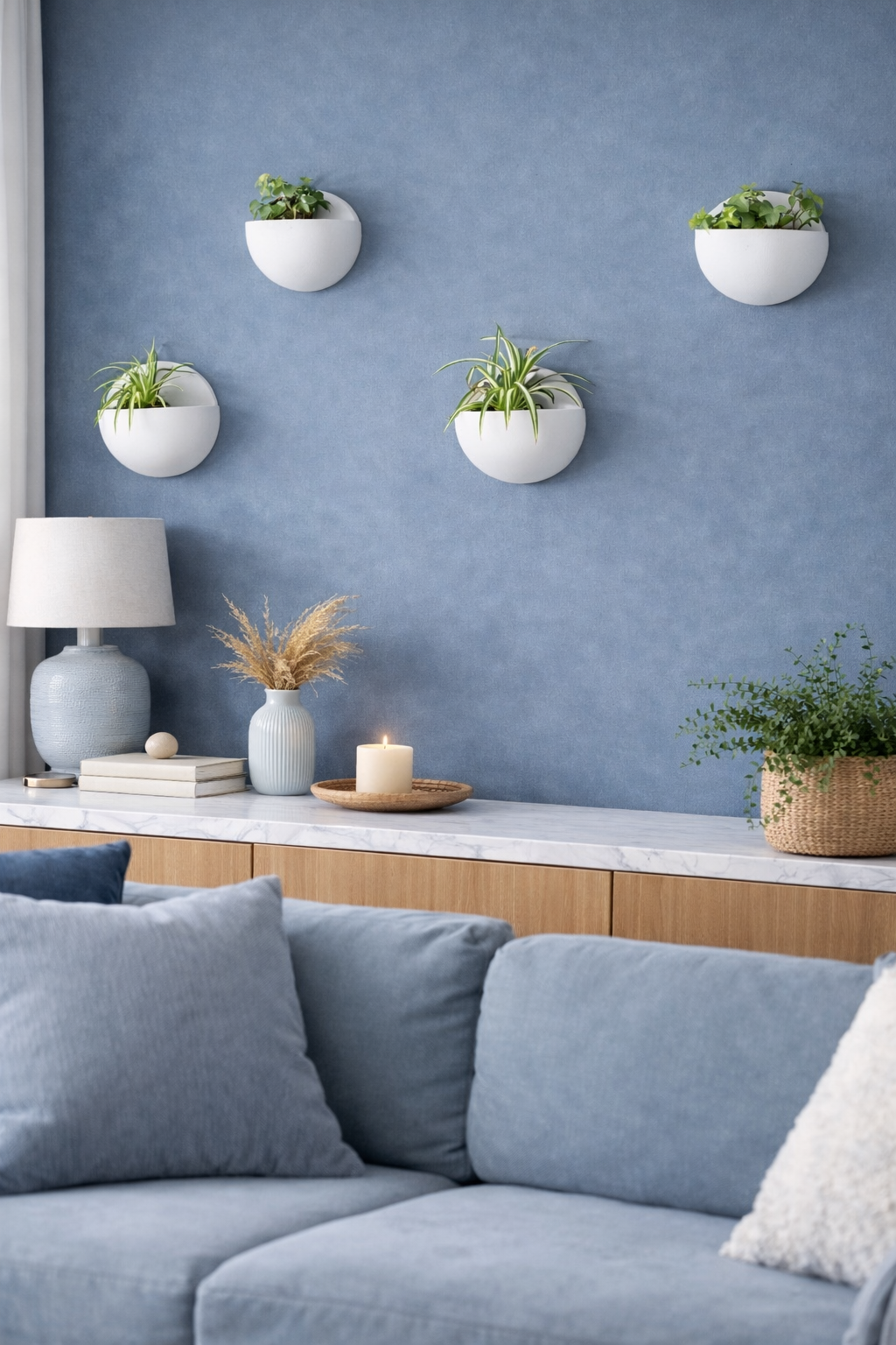 pot de plante muraux - Demi- lune blanc (grand)