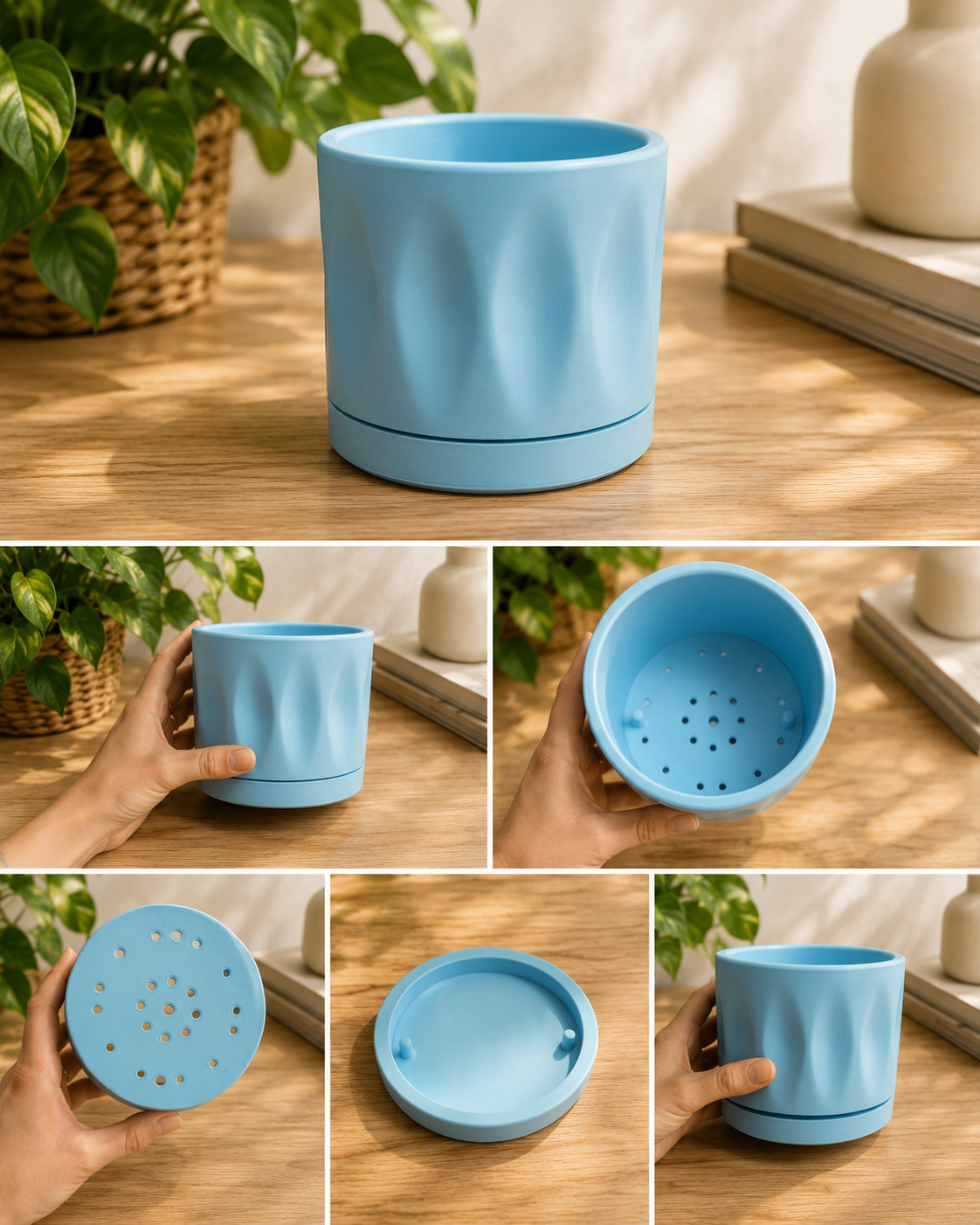 Pot de plante avec drainage intégré