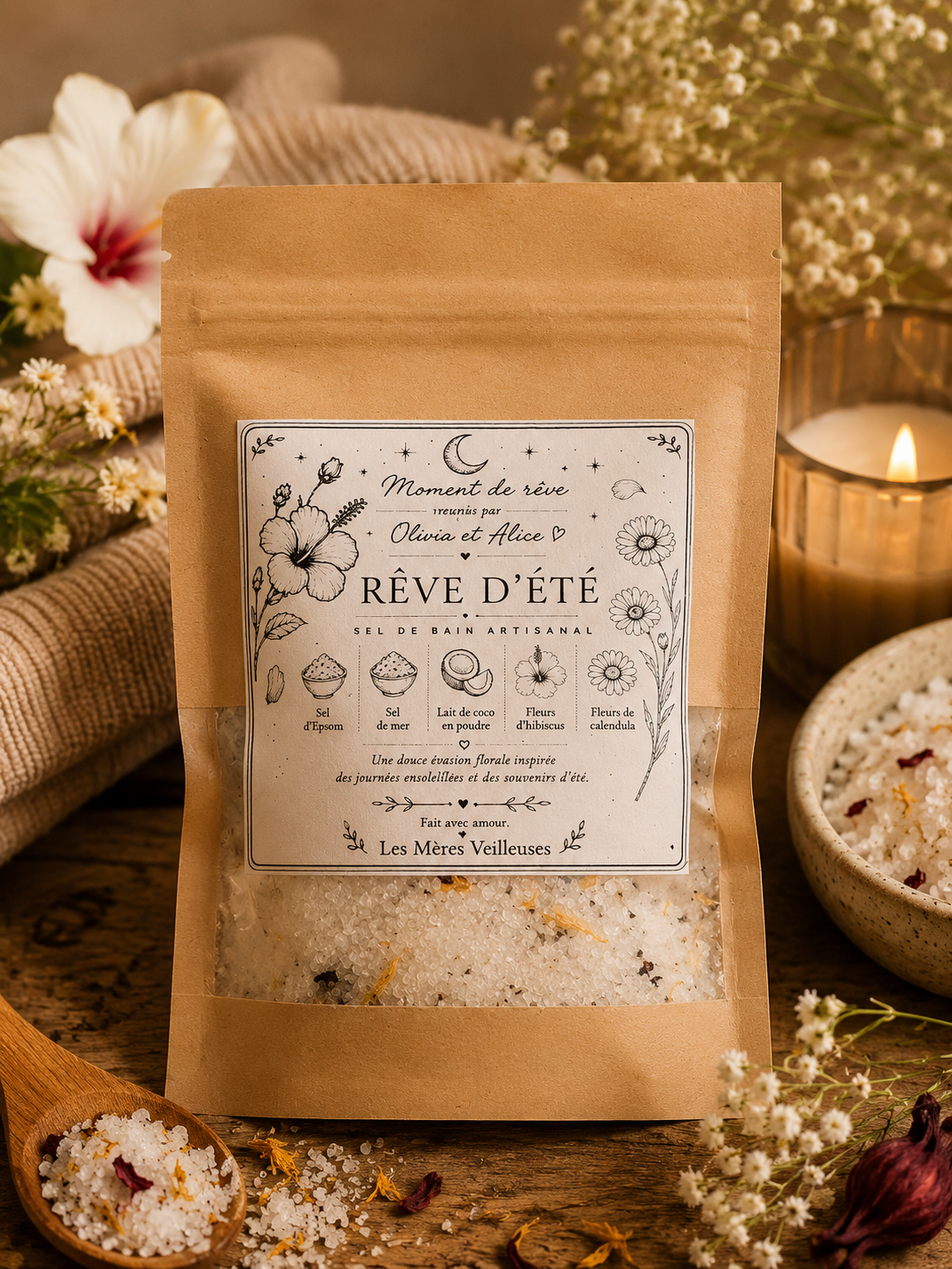 Sel de bain - collection moment de rêve - rêve d'été