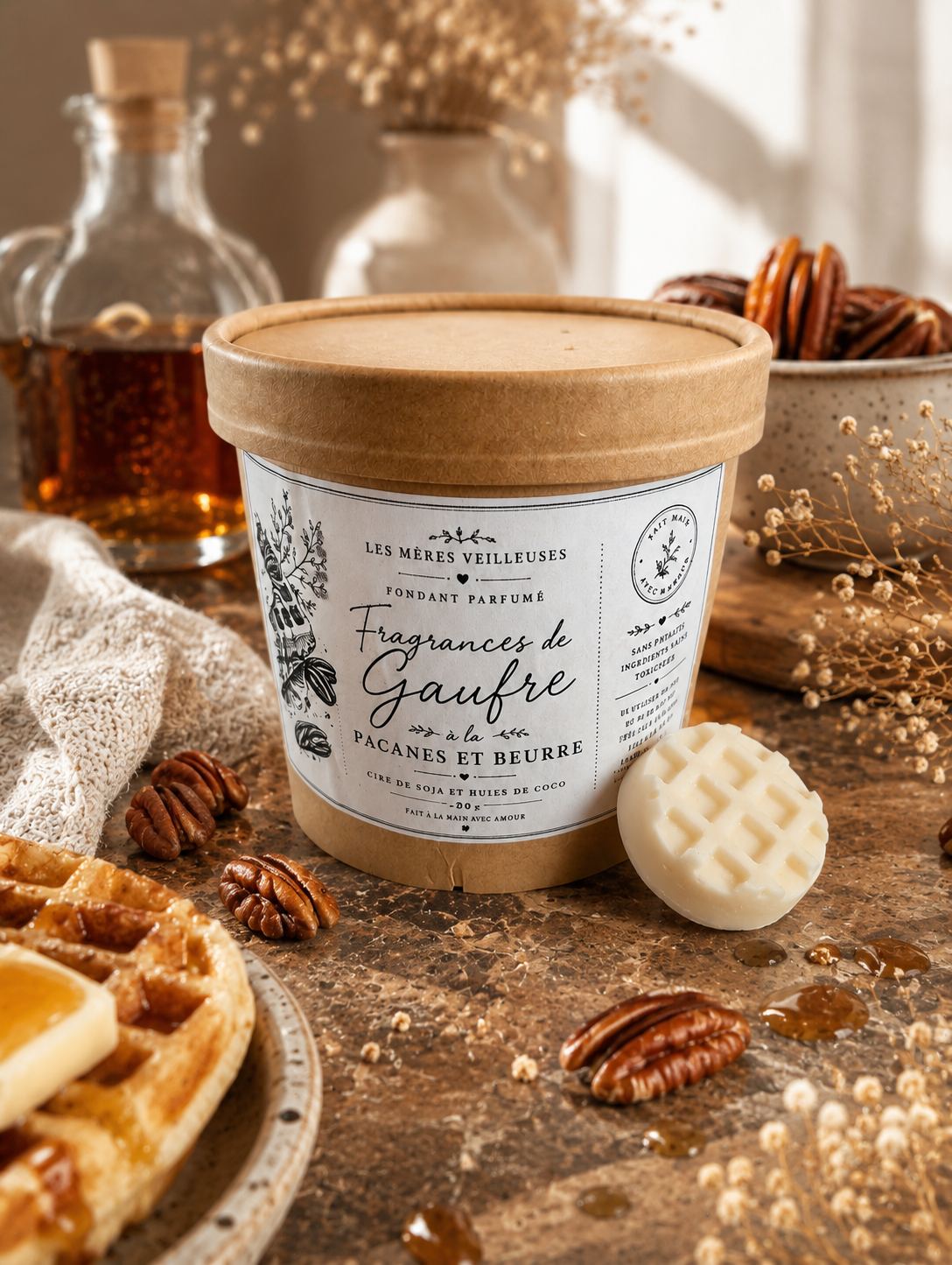 Fondant parfumé gaufres pacanes et beurre