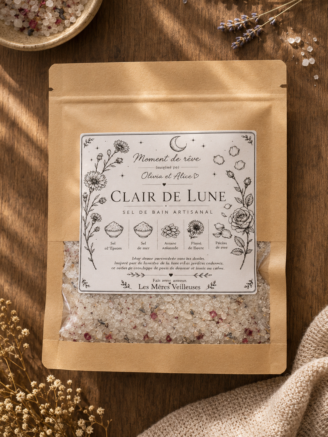 Sel de bain - collection moment de rêve - claire de lune