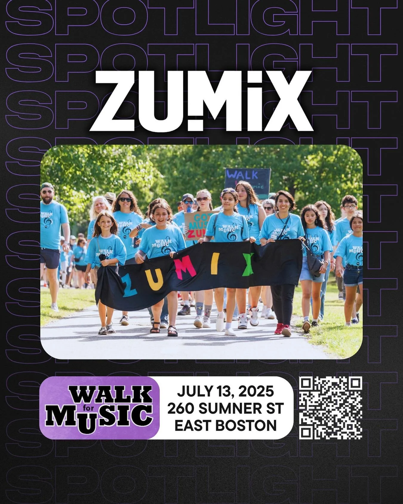 🌟EVENT SPOTLIGHT🌟
Save the date for #WalkforMusic – July 13 at the @zumixinc Firehouse! 
Come through and support our young people in their creative endeavors: https://secure.givelively.org/donate/zumix-inc/walk-for-music-2025
