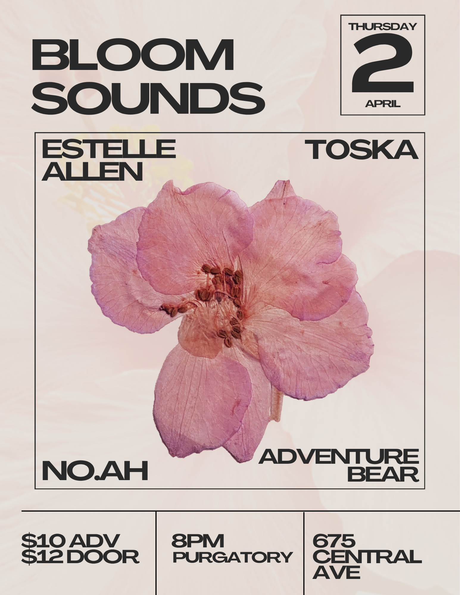 Bloom Sounds: Estelle Allen, T0SKA, No.Ah, Adventure Bear