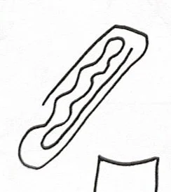 Drawing of a squigilly paperclip