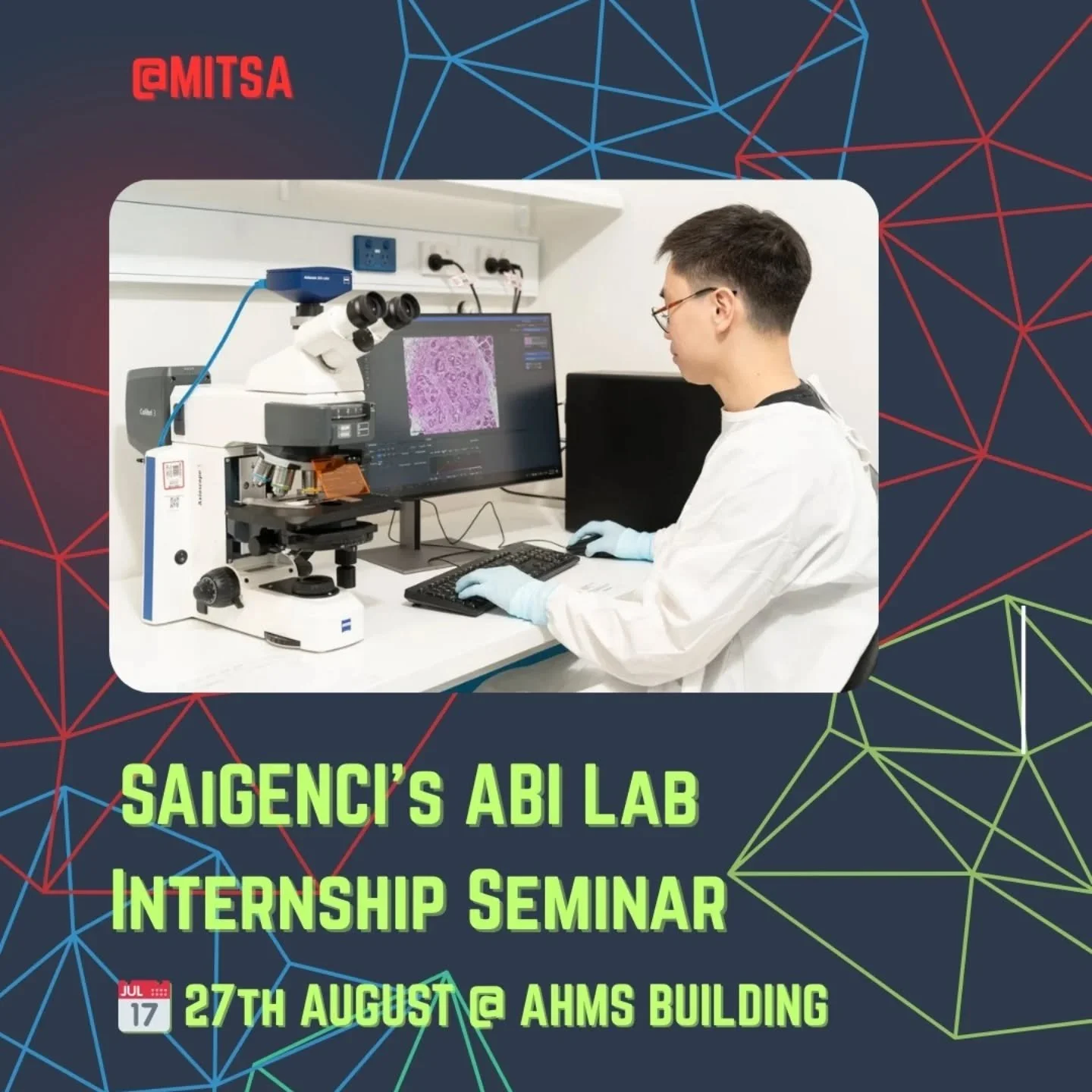 🚨 This Week with MiTSA! 🚨

We've got two exciting events lined up that you don't want to miss out on!

🔬 SAiGENCI's Internship Seminar
📍 AHMS Building
🗓️ 27th August | 2:00 PM - 3:30 PM

🌿 Morialta Falls Hike
📍 Morialta Conservation Park
🗓️ 3