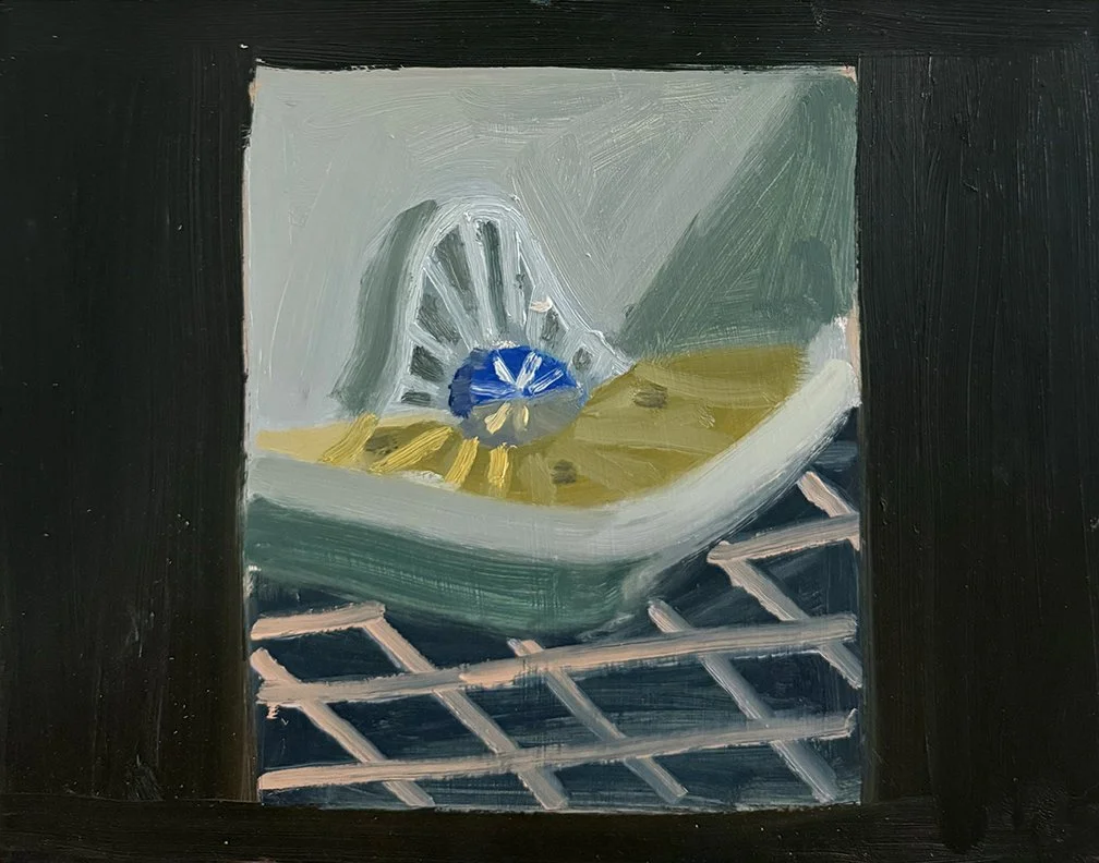 Pee, 2025, Oil on masonite, 14 in × 11 in, 35.56 cm x 27.94 cm