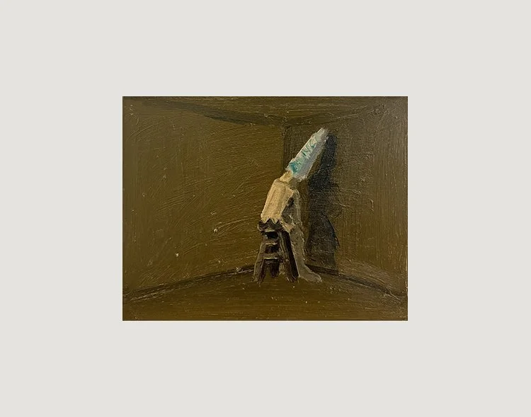 Dunce, 2025, Oil on masonite, 14 in × 11 in, 35.56 cm x 27.94 cm