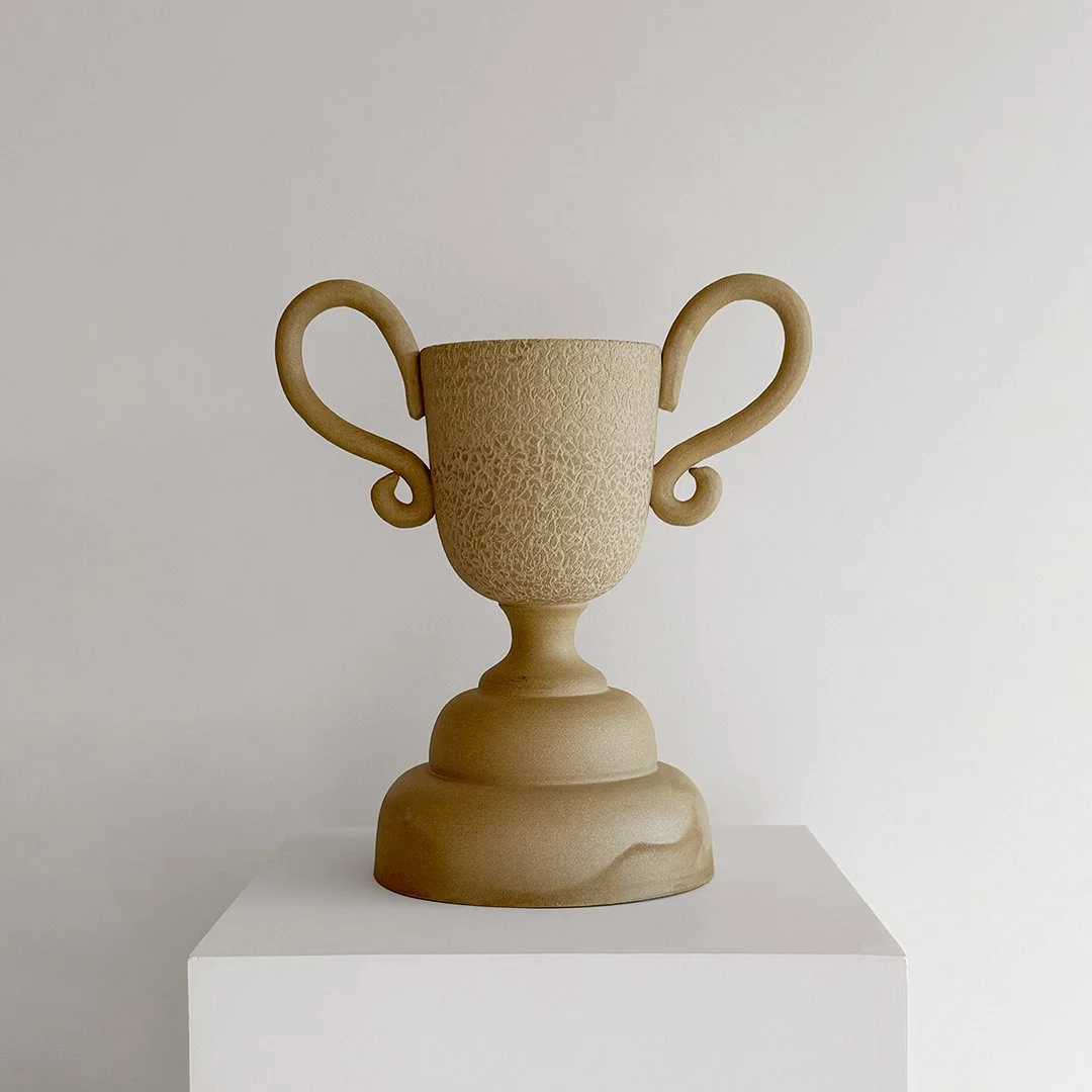 Pedestal Amphora, 2026, Unglazed stoneware, 19 in H × 10 in diameter
(48.3 × 25.4 cm)