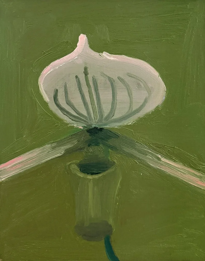 Lady Slipper (Green), 2025, Oil on masonite, 11 in × 14 in, 27.94 cm x 35.56 cm