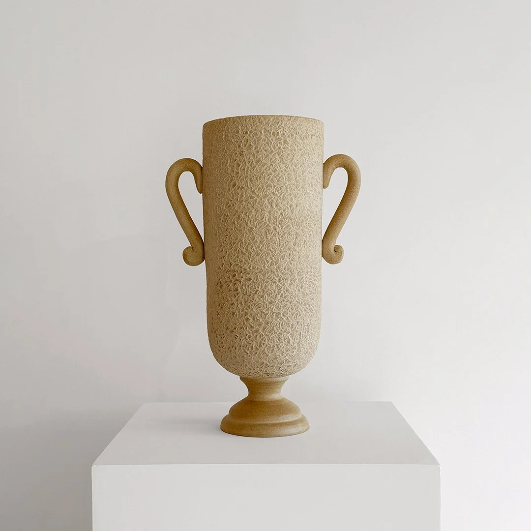 Tall Amphora, 2026, Unglazed stoneware, 19.75 in H × 7.5 in diameter
(50.2 × 19.1 cm)