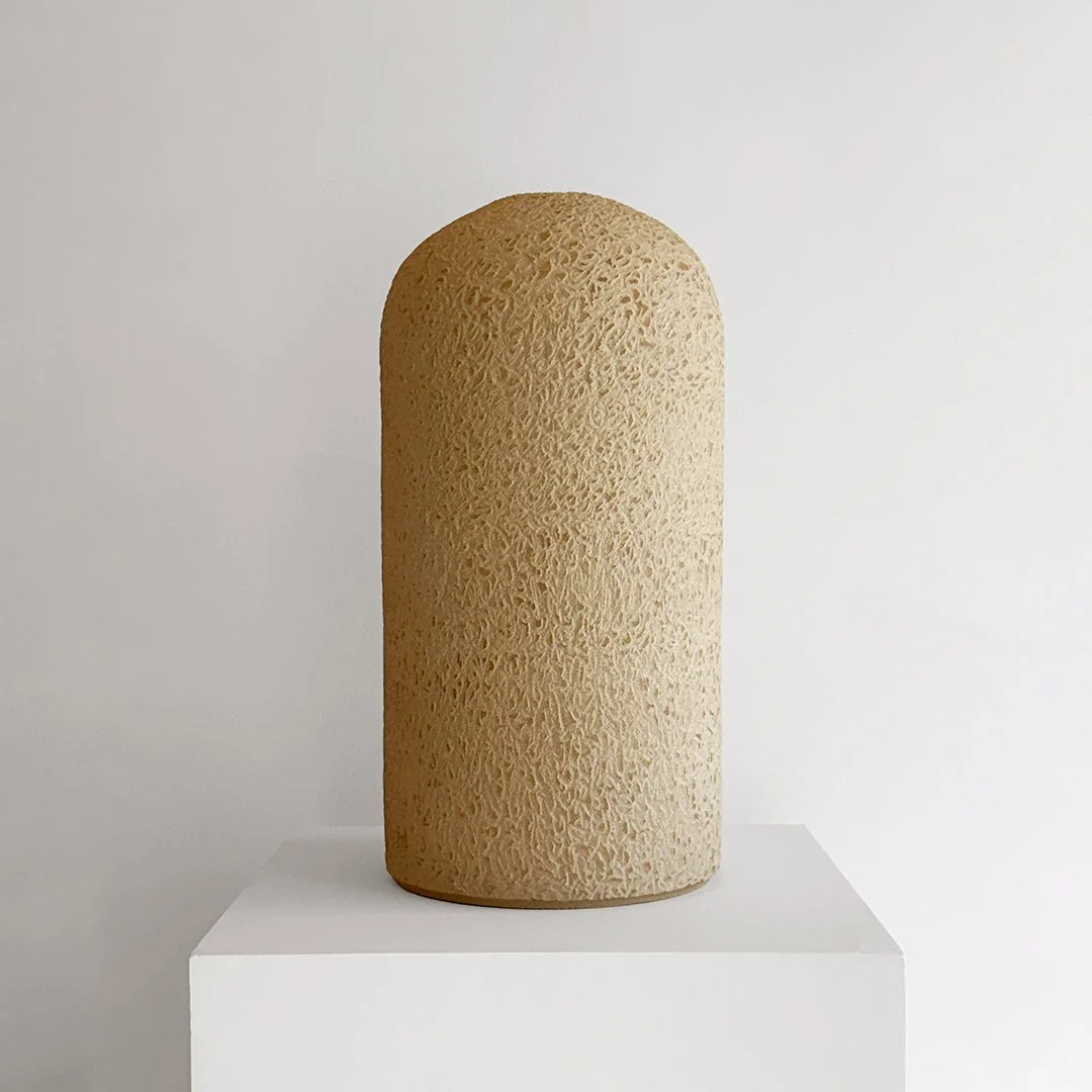 Untitled Vessel 01, 2026, Unglazed stoneware, 21.5 in H × 10 in diameter
(54.6 × 25.4 cm)