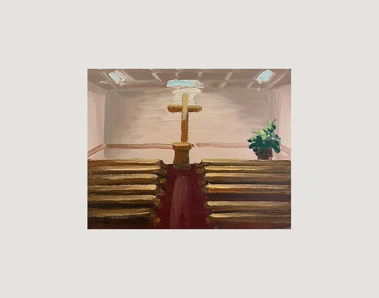 Church, 2025, Oil on masonite, 14 in × 11 in, 35.56 cm x 27.94 cm