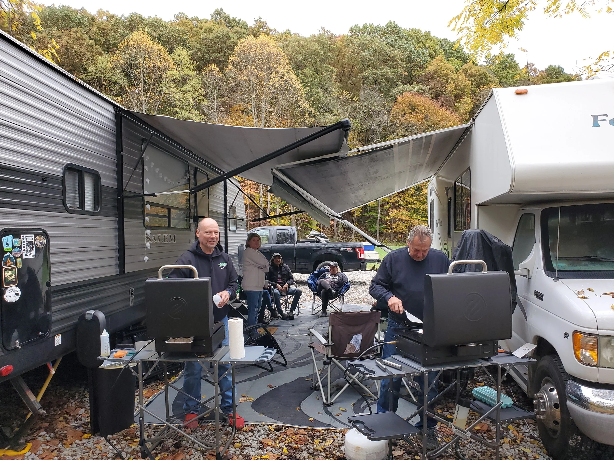 A quiet, peaceful and pet-friendly campground serving the Hocking Hills and Logan, Ohio areas with electric, water, dump station, trash disposal and Wi-Fi on-site. Fire pits and picnic tables are also available at each site.
