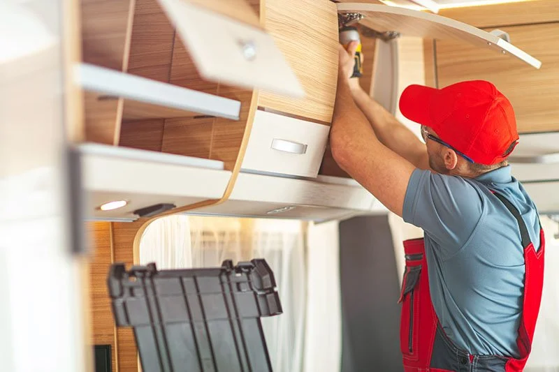 Trailer repair inside 5th wheel